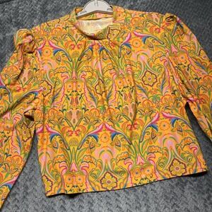 COOLIBAR Women XXL UPF 50 Active Top Floral Paisley Toscana Puff Sleeve‎ Swim
